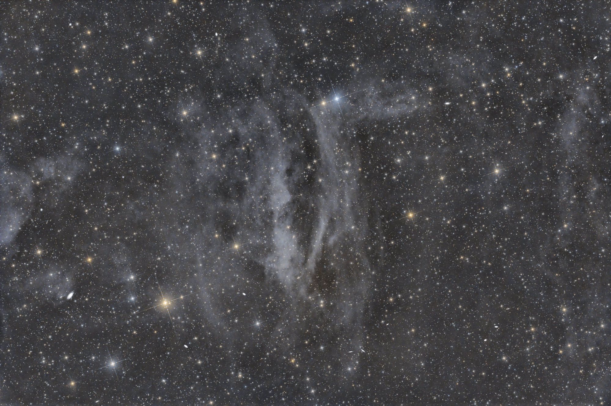Sh2-73 is a dust cloud in the constellation Hercules illuminated by the light of the Milky Way. Nebulae of this type are also known as galactic cirrus clouds.